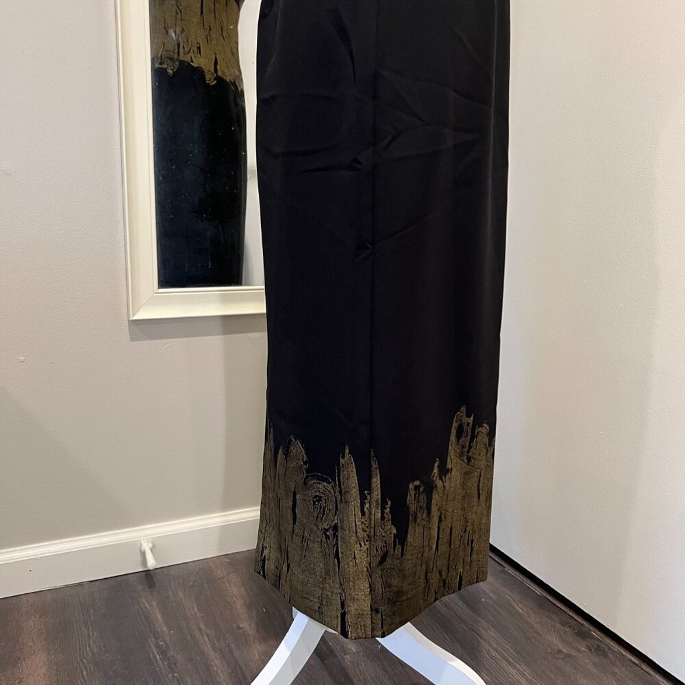 BCBGMaxAzria Black Maxi Dress with Gold Accent - Picture 9 of 14